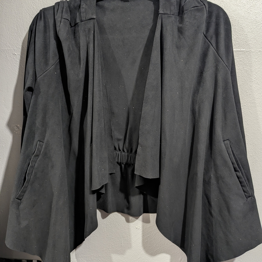 Baccini Black Draped Open-Front Blazer‎